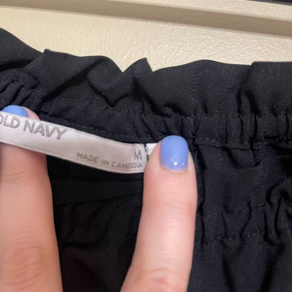 Old Navy Women’s Black Semi Sheer Puff Tie Sleeves Elastic Hem Medium - Picture 5 of 8